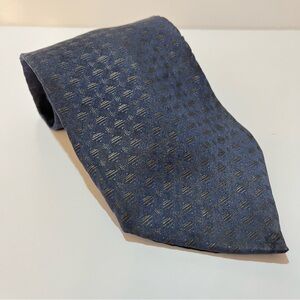 Vintage Boulevard Club Navy Blue Bronze 100% Silk Tie 4" Wide USA Foulard Classy